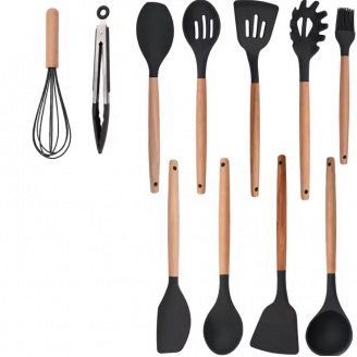 Набор кухонных принадлежностей Kitchenware Set 12 шт Черный (hub_ic3zk5)