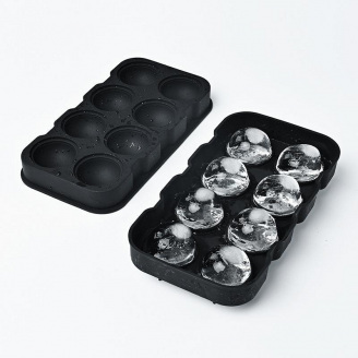 Форма для льда силиконовая Ice Шар 8 ячеек 22x11,5х4,5 см Черный (C051356)