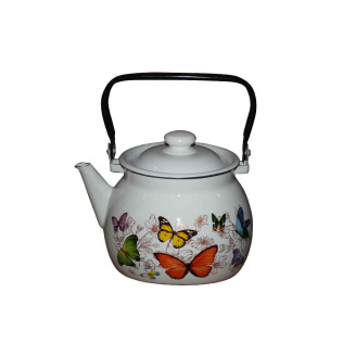 Чайник эмалированный IDILIA I2710/2 Батерфляй 2.5 л White