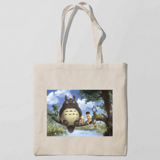 Эко-сумка шоппер с принтом Мой сосед Тоторо – Tonari no Totoro Кавун Бежевый