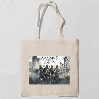 Эко-сумка шоппер с принтом Assassin's Creed unity Единство Кавун Бежевый