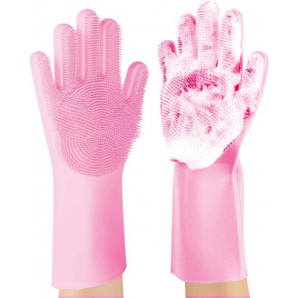 Перчатка для мойки посуды Gloves for washing dishes Pink (11020-hbr)