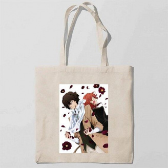 Эко-сумка шоппер с принтом Bungou Stray Dogs - Бродячие псы 9 Кавун Бежевый