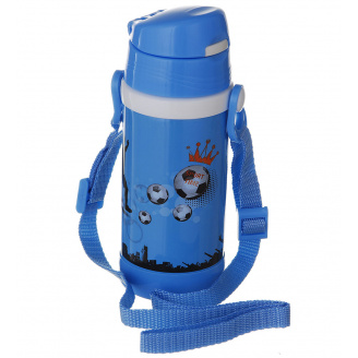 Дитячий термос із нержавіючої сталі з трубочкою 320 мл Блакитний A-Plus 1776