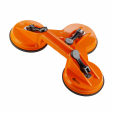 Тримач-присоска для скла та плитки Polax потрійна 3х115 мм Помаранчево-чорний (37-188)