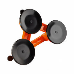 Держатель-присоска для стекла и плитки Polax тройная 3х115 мм Оранжево-черный (37-188) Кременец