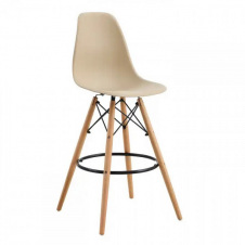 Барний стілець Тауер-Вуд бежевий на дерев'яних ніжках