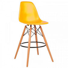Барний стілець Тауер-Вуд жовтий на дерев'яних ніжках
