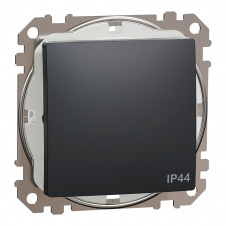 Одноклавишный переключатель Schneider Electric Sedna Design & Elements с крышкой IP44 черный (SDD214106)