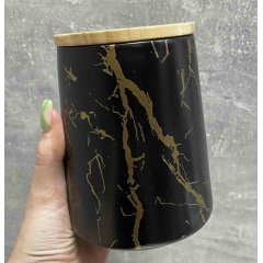 Банка порцелянова з бамбуковою кришкою 720 мл чорна Bona Di 805-721 Куйбишеве