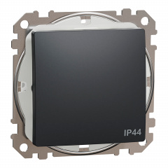 Одноклавишный переключатель Schneider Electric Sedna Design & Elements с крышкой IP44 черный (SDD214106) Ковель