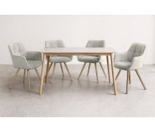 Комплект обеденных стульев Милано М-75 (2 шт.), кожзам Айвори/черный, для кухни, столовой, кафе, 890×510×605 мм