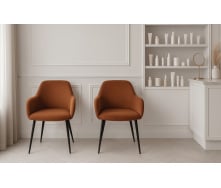 Комплект обеденных стульев Терра М-220 (2 шт.) с подлокотниками, мохер Карамель/черный, для кухни, столовой, 830×550×580 мм