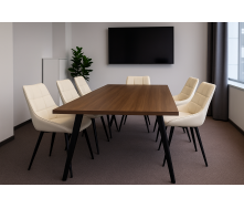 Комплект обеденных стульев Милано М-75 (6 шт.), кожзам Капучино/черный, для кухни, столовой, кафе, 890×510×605 мм