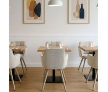 Комплект стульев обеденных Осло М-235 (6 шт.) с подлокотниками, для столовой, кухни, ткань фактурная Папирус/капучино, 850х600х610 мм