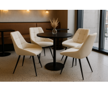 Комплект стульев обеденных Милано М-75 (4 шт.), кожзам Капучино/черный, для кухни, столовой, кафе, 890×510×605 мм