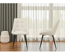 Комплект обеденных стульев Милано М-75 (2 шт.), кожзам Айвори/черный, для кухни, столовой, кафе, 890×510×605 мм