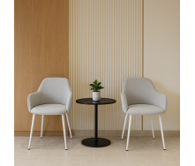 Комплект стульев обеденных Терра М-220 (4 шт.) с подлокотниками, мохер Устричный/белый, для кухни, столовой, 830×550×580 мм