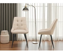 Комплект обеденных стульев Милано М-75 (2 шт.), кожзам Капучино/черный, для кухни, столовой, кафе, 890×510×605 мм