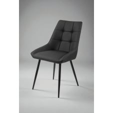 Стілець обідній Мілано М-75 для кухні, їдальні, кафе зі штучної шкіри Чорний/чорний 890х510х605 мм