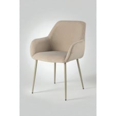 Стілець обідній з підлокітниками Терра М-220, для кухні, їдальні, мохер Макадамія/капучіно, 830х550х580 мм