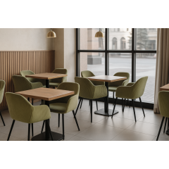 Комплект стільців обідніх Лінн М-240 (4 шт.) з підлокітниками, для їдальні, кухні, вельвет Ігуана/чорний, 850х580х580 мм Житомир