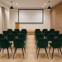 Комплект обеденных стульев Арис М-65 (4 шт.) с подлокотниками, велюр Изумруд/черный, для кухни, столовой, 860×580×590 мм Миргород