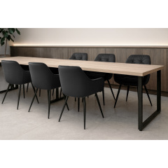 Комплект обеденных стульев Арис М-65 (6 шт.) с подлокотниками, велюр Серый/черный, для кухни, столовой, 860×580×590 мм Городок