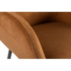 Комплект обеденных стульев Терра М-220 (2 шт.) с подлокотниками, мохер Карамель/черный, для кухни, столовой, 830×550×580 мм Энергодар