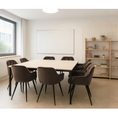 Комплект обеденных стульев Арис М-65 (6 шт.) с подлокотниками, велюр Коричневый/черный, для кухни, столовой, 860×580×590 мм Киев