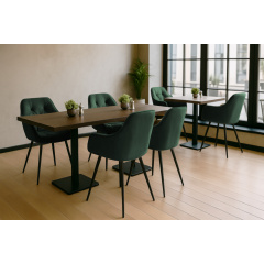 Комплект обідніх стільців Аріс М-65 (2 шт.) з підлокітниками, велюр Смарагд/чорний, для кухні, їдальні 860×580×590 мм Кропивницький