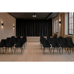 Комплект обідніх стільців Мілано М-75 (6 шт.), шкірзам Чорний/чорний, для кухні, їдальні, кафе, 890×510×605 мм Кропивницький