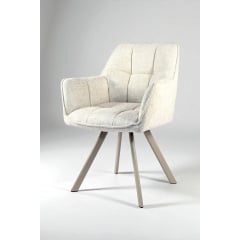 Комплект стульев обеденных Осло М-235 (6 шт.) с подлокотниками, для столовой, кухни, ткань фактурная Папирус/капучино, 850х600х610 мм Черноморск