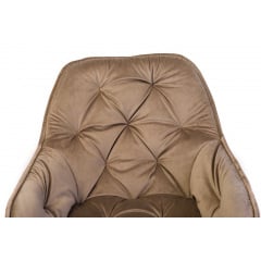 Стул обеденный Арис М-65 с подлокотниками, для кухни, столовой, кафе велюр Капучино/черный, 860х580х590 мм Лосиновка