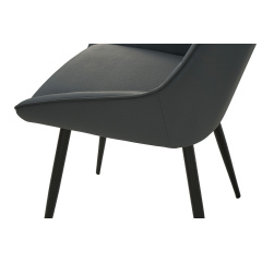 Комплект обідніх стільців Мілано М-75 (6 шт.), шкірзам Сірий/чорний, для кухні, їдальні, кафе, 890×510×605 мм Кропивницький