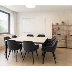 Комплект обеденных стульев Арис М-65 (2 шт.) с подлокотниками, велюр Серый/черный, для кухни, столовой, 860×580×590 мм Днепрорудное