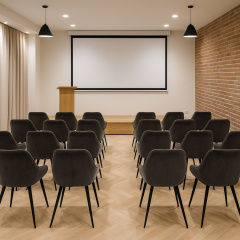 Комплект обідніх стільців Аріс М-65 (4 шт.) з підлокітниками, велюр Коричневий/чорний, для кухні, їдальні, 860×580×590 мм Кропивницький