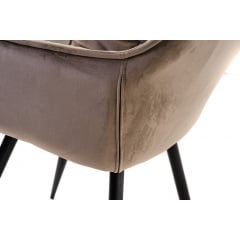 Комплект обеденных стульев Арис М-65 (6 шт.) с подлокотниками, велюр Капучино/черный, для кухни, столовой, 860×580×590 мм Кременец