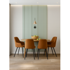 Комплект стульев обеденных Терра М-220 (4 шт.) с подлокотниками, мохер Карамель/черный, для кухни, столовой, 830×550×580 мм Мукачево