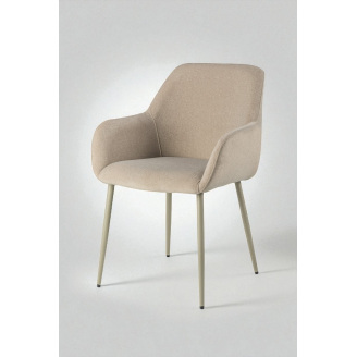 Стул обеденный с подлокотниками Терра М-220, для кухни, столовой, мохер Макадамия/капучино, 830х550х580 мм