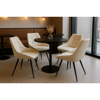 Комплект стульев обеденных Милано М-75 (4 шт.), кожзам Капучино/черный, для кухни, столовой, кафе, 890×510×605 мм