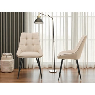 Комплект обеденных стульев Милано М-75 (2 шт.), кожзам Капучино/черный, для кухни, столовой, кафе, 890×510×605 мм