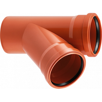 Тройник канализационный из ПВХ Magnaplast Ø110x110/45°