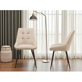 Комплект обеденных стульев Милано М-75 (2 шт.), кожзам Капучино/черный, для кухни, столовой, кафе, 890×510×605 мм