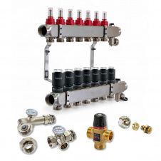 Комплект обладнання для водяної теплої підлоги на 6 контурів Tervix з клапаном TMV (522106)