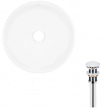 Раковина накладна Qtap Owl 400х400х155 біла з донним клапаном PU02 (QT1911K53WN47319)