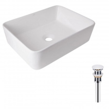 Раковина накладна Qtap Tern 480х370х135 біла з донним клапаном PU02 (QT17112074WN47301)