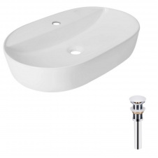 Раковина накладна Qtap Scorpio 600х400х120 біла з донним клапаном PU02 (QT14112203WN47315)