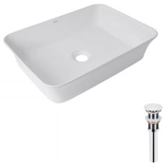 Раковина накладна Qtap Virgo 490х350х110 біла з донним клапаном PU02 (QT18112261WN47305) Дзензелевка