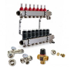 Комплект обладнання для водяної теплої підлоги на 6 контурів Tervix з клапаном TMV (522106) Ворожба